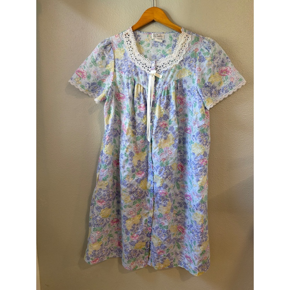 Nightgown Womens Character Floral  Vintage Lace Trim‎ Butterfly Grandmacore